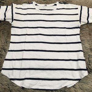 Madewell Creston Stripe Whisper Cotton Crewneck Tee Navy/White Size S